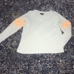 J. Crew orange flower embellished pullover